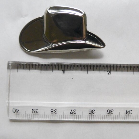 Silvertone Cowboy Hat Pin - Picture 8 of 9
